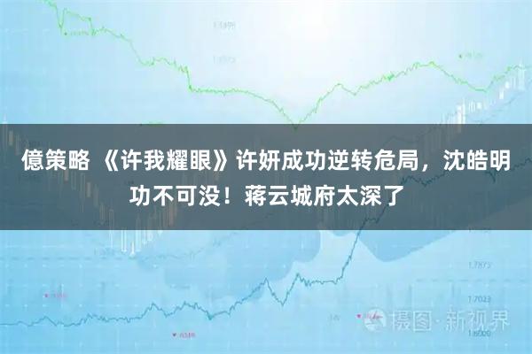 億策略 《许我耀眼》许妍成功逆转危局，沈皓明功不可没！蒋云城府太深了