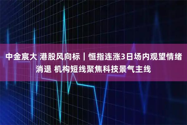中金宸大 港股风向标｜恒指连涨3日场内观望情绪消退 机构短线聚焦科技景气主线