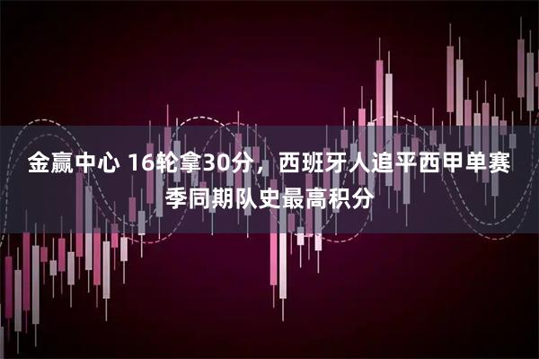 金赢中心 16轮拿30分，西班牙人追平西甲单赛季同期队史最高积分